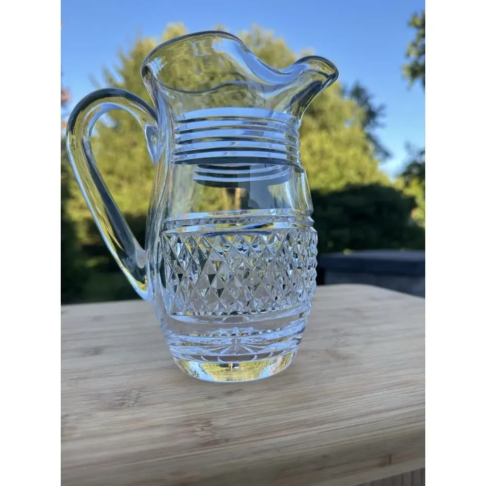 Vintage Waterford Crystal Martini Pitcher With Ice Lip Made in Ireland 7-1/4” H